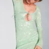 Titania Seafoam Maxi-avondjurk met pailletten