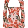 Toira roze gedrapeerde korsettenjurk met print