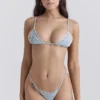 Toulouse blauw paisley bikini-onderstuk met ruches