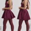 Valentia Wine Halter Mini Jurk
