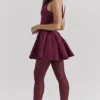 Valentia Wine Halter Mini Jurk