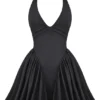 Valentia zwarte halter mini-jurk