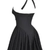 Valentia zwarte halter mini-jurk