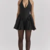 Valentia zwarte halter mini-jurk
