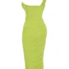 Valentina Lime asymmetrische midi-jurk met uitsnijdingen