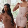 Valentina Mocha asymmetrische midi-jurk met uitsnijdingen