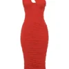 Valentina Scarlet asymmetrische midi-jurk met uitsnijdingen