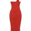 Valentina Scarlet asymmetrische midi-jurk met uitsnijdingen
