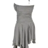 Valeria Smoke asymmetrische jurk met plooien