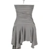 Valeria Smoke asymmetrische jurk met plooien