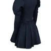Venetia Midnight satijnen mini-jurk met pofmouwen