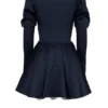 Venetia Midnight satijnen mini-jurk met pofmouwen