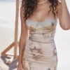 Venus Vintage bloemen midi-jurk