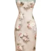 Venus Vintage bloemen midi-jurk