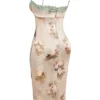 Venus Vintage bloemen midi-jurk