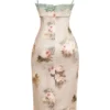 Venus Vintage bloemen midi-jurk