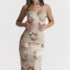 Venus Vintage bloemen midi-jurk
