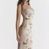 Venus Vintage bloemen midi-jurk