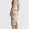 Venus Vintage bloemen midi-jurk