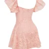 Verity Perfectly Pink mini-jurk met bloemenkant
