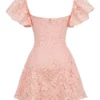 Verity Perfectly Pink mini-jurk met bloemenkant