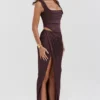 Vesper rijkbruine maxi-rok