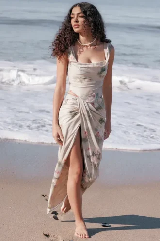 Vesper Vintage Maxi-rok met bloemenprint