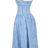 Vivien Regatta Blue Gingham Midi Zomerjurk
