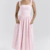Vivien Strawberry Shortcake Gingham Midi-zomerjurk