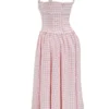 Vivien Strawberry Shortcake Gingham Midi-zomerjurk