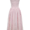 Vivien Strawberry Shortcake Gingham Midi-zomerjurk