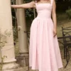 Vivien Strawberry Shortcake Gingham Midi-zomerjurk