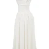 Vivien witte midi-zomerjurk met broderie anglaise