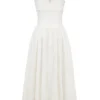 Vivien witte midi-zomerjurk met broderie anglaise