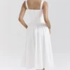 Vivien witte midi-zomerjurk met broderie anglaise