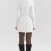 Willow witte mini-skaterjurk van kasjmiermix met plooien