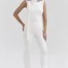 Clementine ivoorkleurige kasjmier gedrapeerde tanktop en sjaal