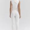 Clementine ivoorkleurige kasjmier gedrapeerde tanktop en sjaal