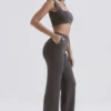 Yalina antracietkleurige kasjmiermix-broek