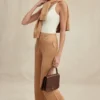 Yalina camelkleurige kasjmiermix-broek