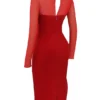 Yasmin Scarlet Plunge Midi-jurk