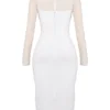 Yasmin witte midi-jurk met diep decolleté