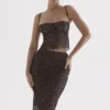 Yolanda zwarte kanten midirok