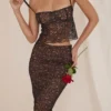 Yolanda zwarte kanten midirok