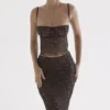 Yolanda zwarte kanten midirok