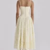 Ysabella Lemon op maat gemaakte kanten + broderie anglaise midi-zomerjurk