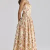 Ysabella Warm Rose Print katoenen midi-zomerjurk