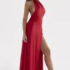 Zanab Red Rose maxi-jurk met split op de dij