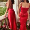 Zanab Red Rose maxi-jurk met split op de dij