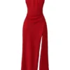 Zanab Red Rose maxi-jurk met split op de dij